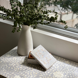 Mother of Pearl Small Gift Box : Floral : White