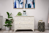 Bone Inlay 4 Drawer Chest : Starburst : Grey