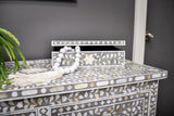 Mother of Pearl Inlay Large Box : Floral : Grey
