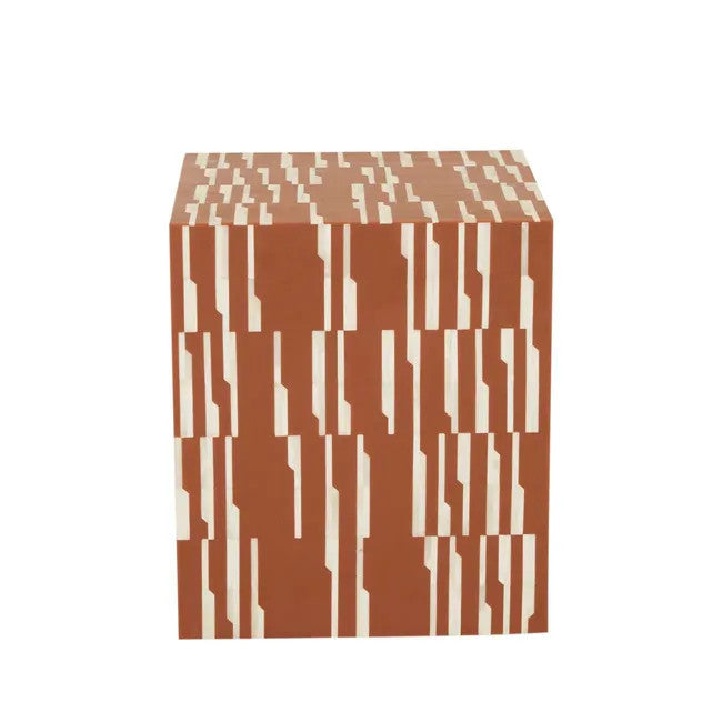 Bone Inlay Side Table : Keys : Ochre