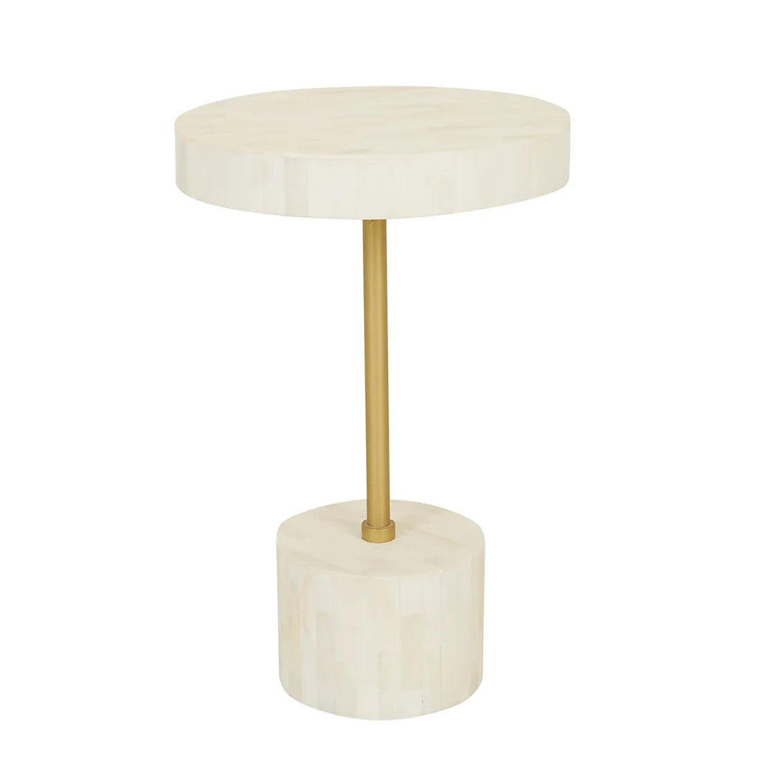 Bone Inlay Accent Table : Brickwork : White