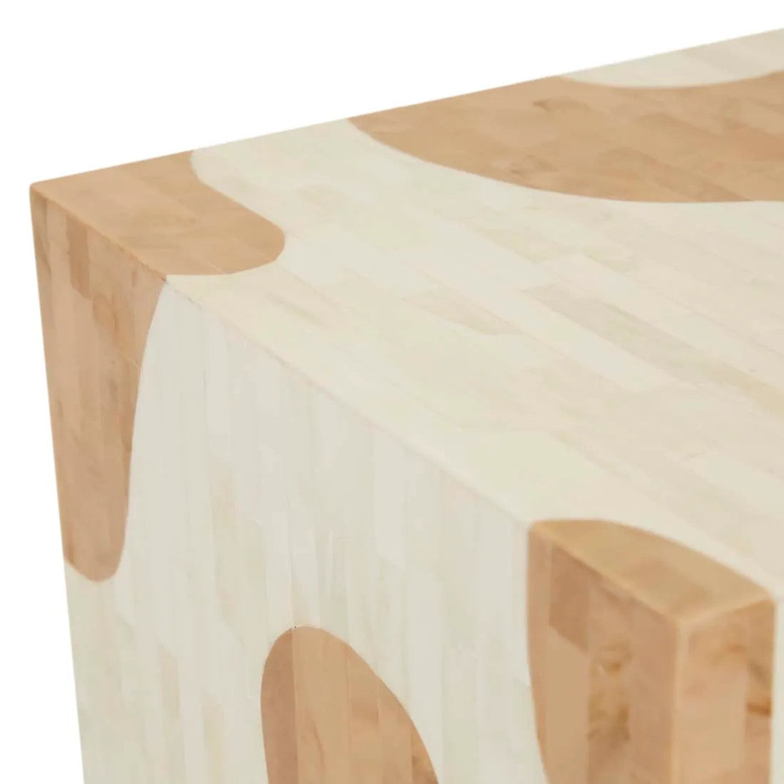 Bone Inlay Side Table : Brickwork River : Natural