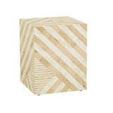Bone Inlay Side Table : Zig Zag : Natural