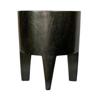 Kiva Timber Sculptural Stool or Side Table : Black