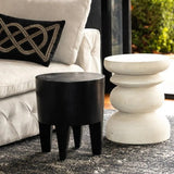 Kiva Timber Sculptural Stool or Side Table : Black