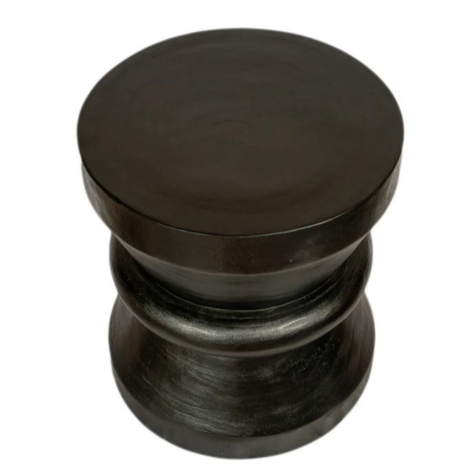 Hourglass Timber Sculptural Stool or Side Table : Black