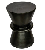 Hourglass Timber Sculptural Stool or Side Table : Black