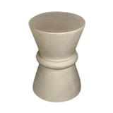 Hourglass Timber Sculptural Stool or Side Table : White Wash