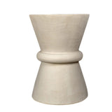 Hourglass Timber Sculptural Stool or Side Table : White Wash