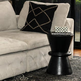Hourglass Timber Sculptural Stool or Side Table : Black