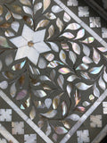 Mother of Pearl Inlay Rectangular Tray : Floral: Grey