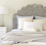Bone or Mother of Pearl Inlay Scalloped Bedhead