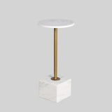 Marble Accent Table : White with Gold Stem