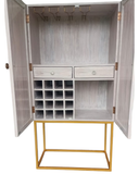 Bone & White Wash Interwoven Cabinet