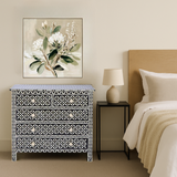 Bone Inlay 5 Drawer Chest : Starburst : Black