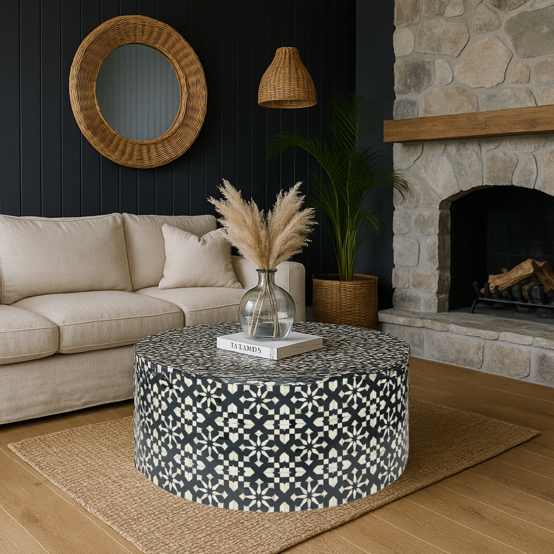 Bone Inlay Coffee Table : Zelliges : Grey
