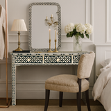 Bone Inlay Console with Ledge : Starburst : Black
