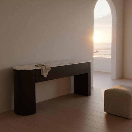 Marble Console with Drawers : Expresso