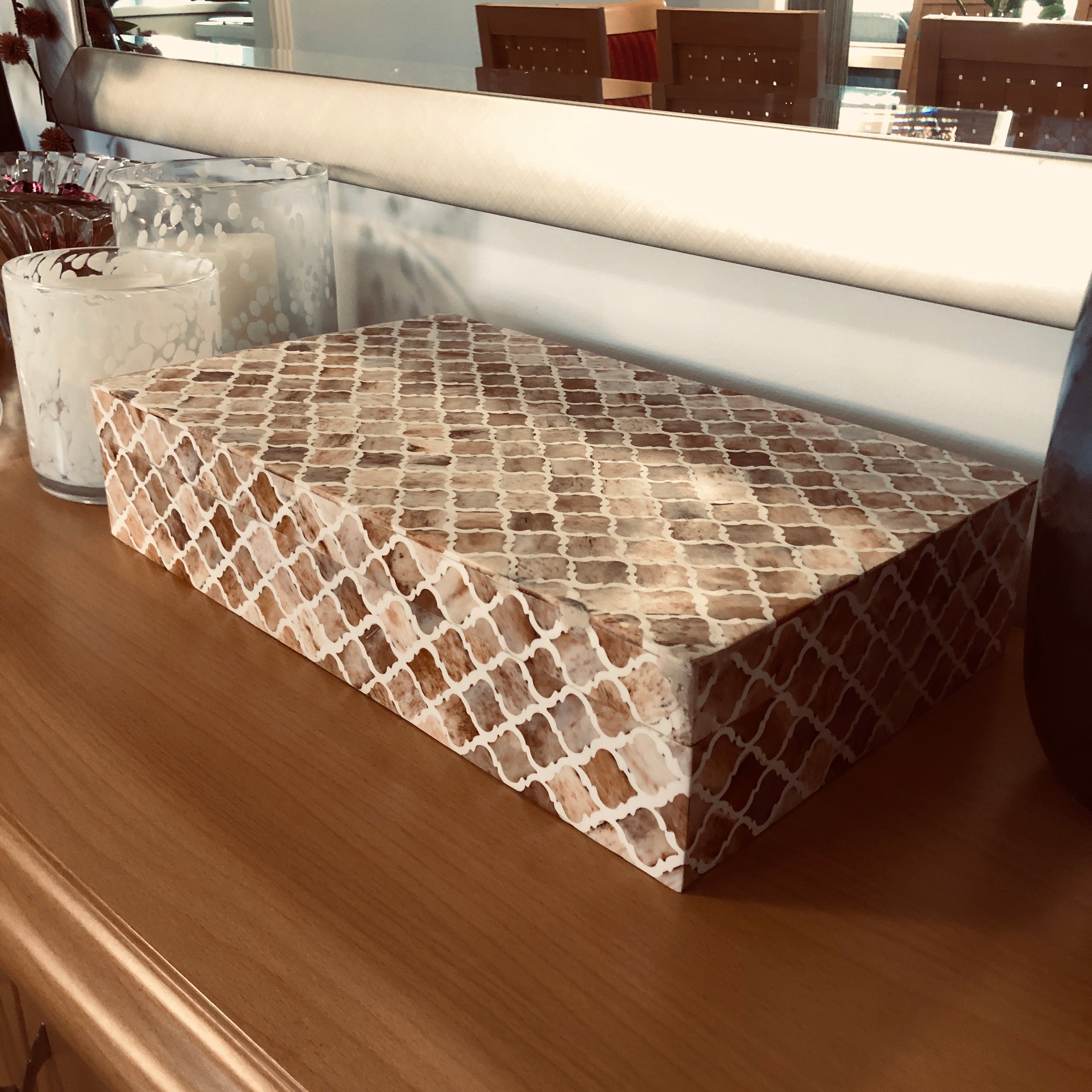 Bone Inlay Mid Size Box : Moroccan : Mocha Mousse