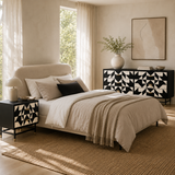 Bone Inlay 6 Drawer Buffet : Arrows : Black & White