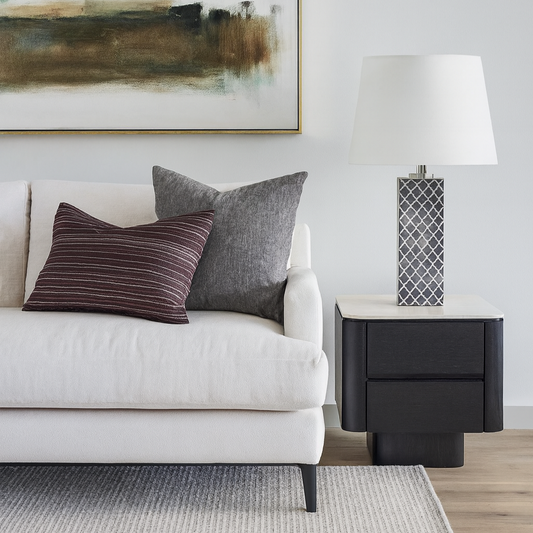 Marble Top Bedside Table : Expresso