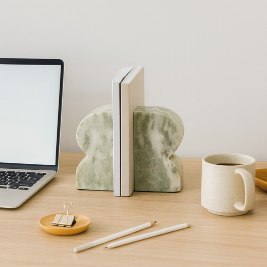 Marble Bookend : Green