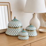 Bone & Brass Moghul Box : Trellis : Teal Green