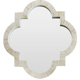 Bone Inlay Quatrefoil Mirror : Natural