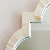Bone Inlay Quatrefoil Mirror : Natural