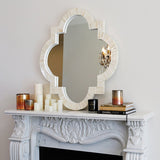 Bone Inlay Quatrefoil Mirror : Natural