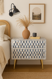 Mother of Pearl Inlay 2 Drawer Bedside : Morse : Indigo