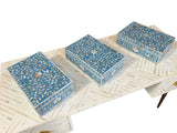 Mother of Pearl Inlay Large Box : Floral : Turquoise Blue
