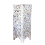 Mother of Pearl Inlay TallBoy White