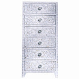 Mother of Pearl Inlay Tallboy : Floral : White 