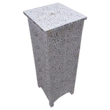 Mother of Pearl Inlay Tallboy : Floral : White
