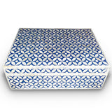 Bone Inlay Large Box : Starburst : Blue
