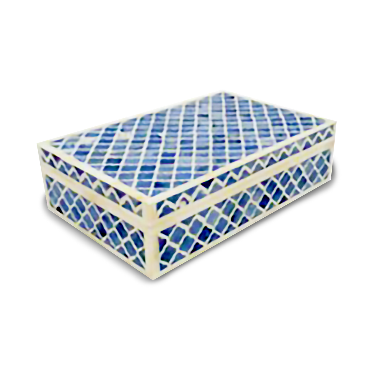 Bone Inlay Large Box : Moroccan : Blue