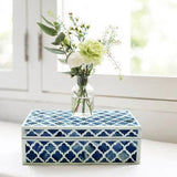 Bone Inlay Large Box : Moroccan : Blue
