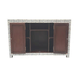 Bone Inlay 4 Door Buffet : Floral : Grey