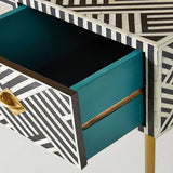 Criss Cross Inlay Desk in Black