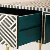 Criss Cross Inlay Desk in Black