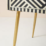 Criss Cross Inlay Desk in Black