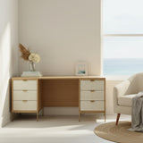 Oak & Layered Bone Desk