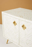 Bone Inlay TV Sideboard : Criss Cross : White