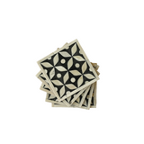 Bone Inlay Coasters (4) : Starburst : Black