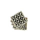 Bone Inlay Coasters (4) : Starburst : Black