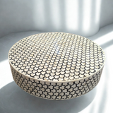 Bone Inlay Round Coffee Table : Tri-Square : Charcoal