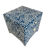 Bone Inlay Peacock Bedside Cabinet/Side Table