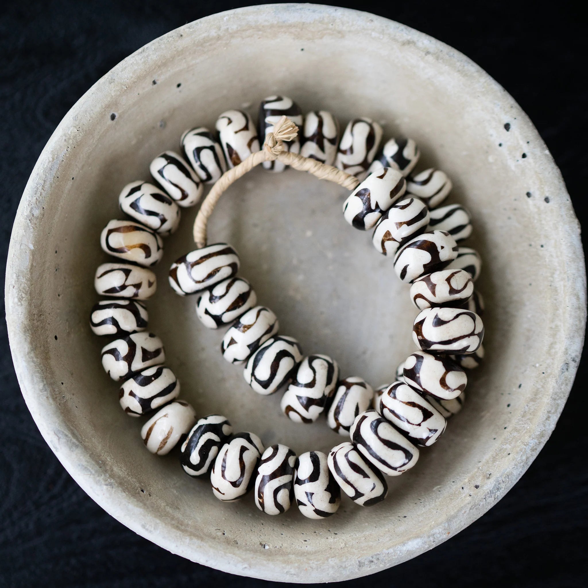Cow Bone Necklace : Black & White