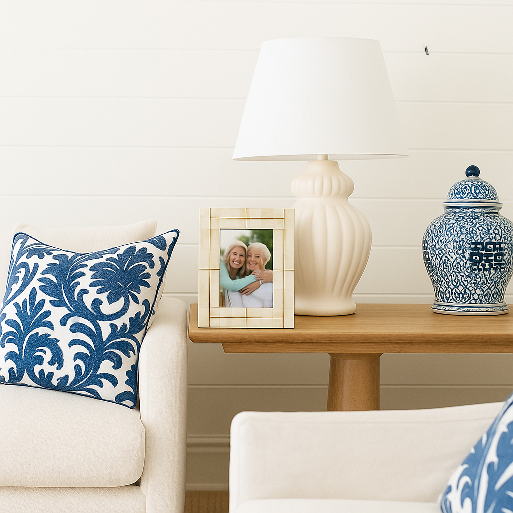 Brass & Bone Inlay Picture Frame (4 x 6) : Natural